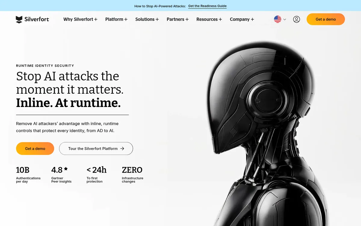 Silverfort homepage